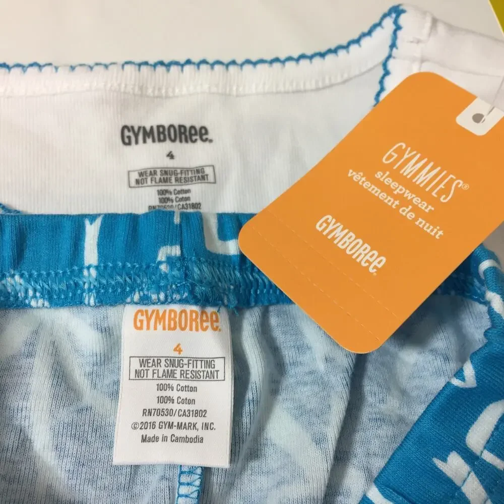 Y2K Gymboree Girls Pajamas Size 4 Panda Bear Bow Gymmies PJs 2PC